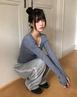 エタンストライプウォーマーロングスリーブTシャツ