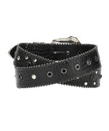 GEM STUD LEATHER BELT_BLACK