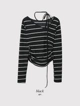 #Border Tie Point Slim Long Sleeve T-shirt (2color)