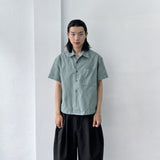 Vertical Textured Short Shirt