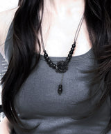 vintage black rose knot necklace