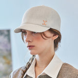 VA Curved Stud Tweed Ball Cap / White