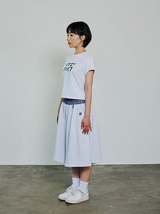 チェックバンディングバミューダパンツ - ライトグレー