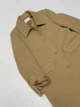 [Merino wool 90%] ステッチ襟付きハーフコート