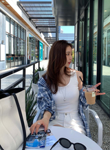 エブリンステッチーモダルUネックスリーブレス / 4カラーズ
