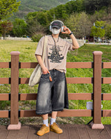 Life Lettering Short Sleeve Knit T-Shirt