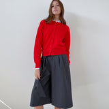 Rolling Knit Cardigan _Vivid Red