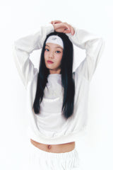 Point Ribbon Sweatshirt White