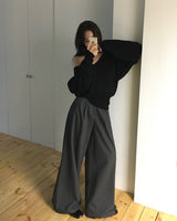 Meld Buckle Pintuck Slacks Pants