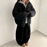 サンドコーデュロイサイドピンタックワイドパンツ