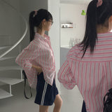 Hawain striped long-sleeved shirt