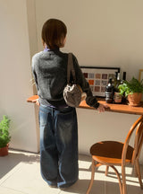 Hison Balloon Wide Brushed Denim Pants
