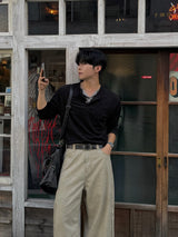 コーデュロイ レイヤード ヘンリーネック ロングスリーブ Tシャツ
