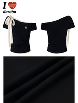 Punk Unbalanced Shoulder Strap Off-Shoulder Tee