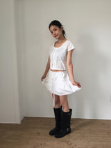 Nina lace pin tuck blouse (2color)