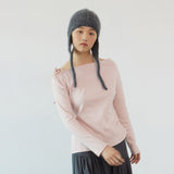 Off shoulder long sleeves_pink