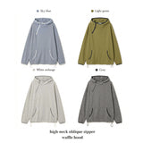Noet Waffle Diagonal Zipper Warmer High Neck Hoodie