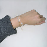 warm woodball bracelet (white)