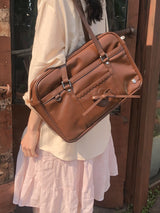 Classic ribbon school bag_vintage brown