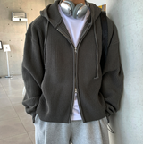 カントハチウォームニットフーデッドジップアップ