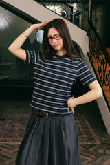 レトロストライプスリムフィットTシャツ