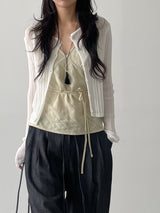 Judy See-through Round Neck Cardigan