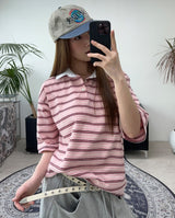 Aaron Multi-Stripe Collar Tee