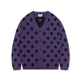 XTK160 ドットVネックニットカーディガン (PURPLE)
