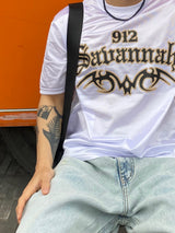 Glossy lettering short sleeves 2C
