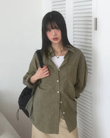 イドオーバーサイズフィットチェックシャツ