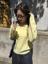 ムデンベーシックカラーラウンドネックニット