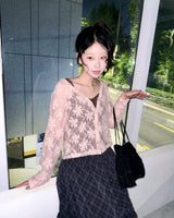 (3color) Flower Lace Soft Cardigan
