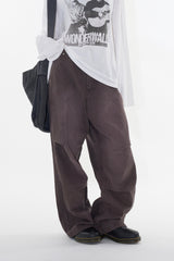 Morrow purple brown wide denim pants