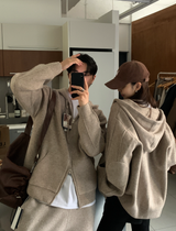 【セットアップ】Logane Maison ニットフーディー ジップアップ ワイドパンツ セット