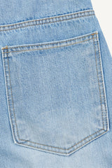 Air Blue Washed Denim Bermuda Pants