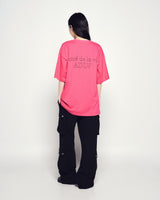 25FW ボーダーラインベーシックロゴショートスリーブTシャツ ホットピンク