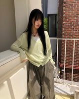 ユニエルボタンロングスリーブカーディガン