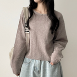 アイドルリネンサマーバックルラウンドニット