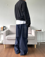 Stitch Balloon Cargo Denim Pants