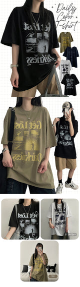 Rayu Oversized Fit Short Sleeve Tee