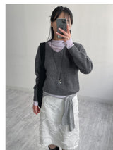 ベルベットシースルーモックネックTシャツ
