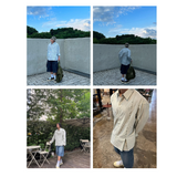 ストライプワイドシャツ_グリーン