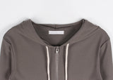 RIB SLIM HOOD ZIP-UP