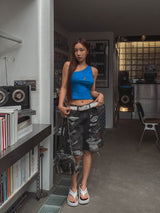 Tizzy Damage Black Denim Half Pants