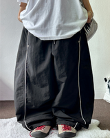 PIPING NYLON BALLOON WIDE LONG PANTS 🫐💙🖤🩶3COLOR