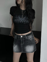 doodle hip crop T (2color)