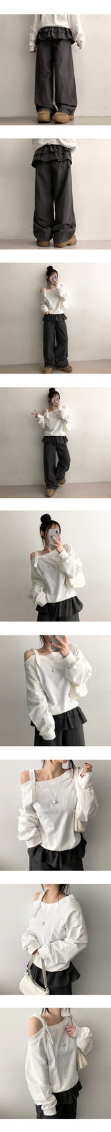 Nied レイヤード カンカンスカートパンツ