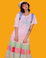 love<3 patchwork long skirt