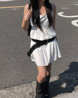 Denim open boots
