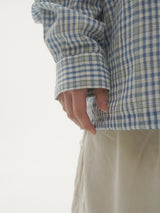 By hood check shirt -3C